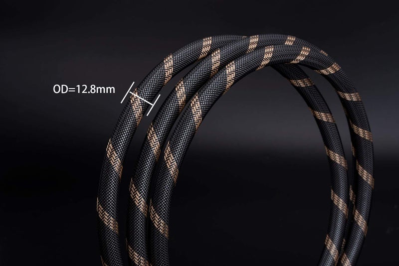 SKW Single Audiophile Speaker Cable,Convertible Banana Spade Gold Plated Connector,Nylon Braid,HiFi Quality Cable(9.8ft/3M,1 Cable for 1 Speaker) - Image 3